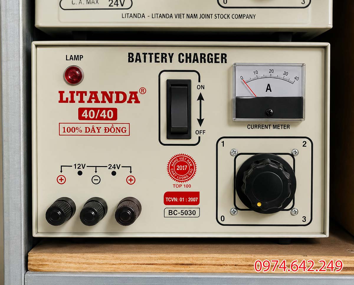Máy sạc tăng giảm thương hiệu Litanda