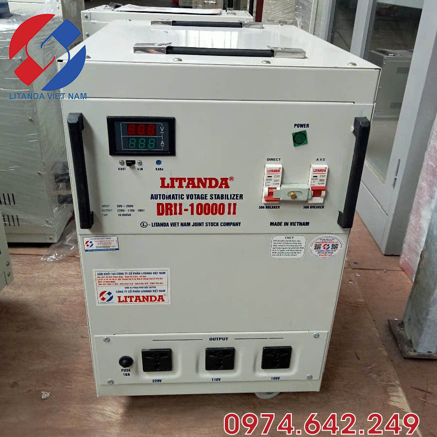 Ổn áp 10kVA 1 pha thương hiệu Litanda rất phù hợp dành cho gia đình