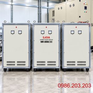 Công ty chúng tôi chuyên cung cấp ổn áp Lioa 800KVA 3 pha NM-800KII có dải điện áp vào 304V-430V. Máy có công suất tối đa 800KVA 3 pha.