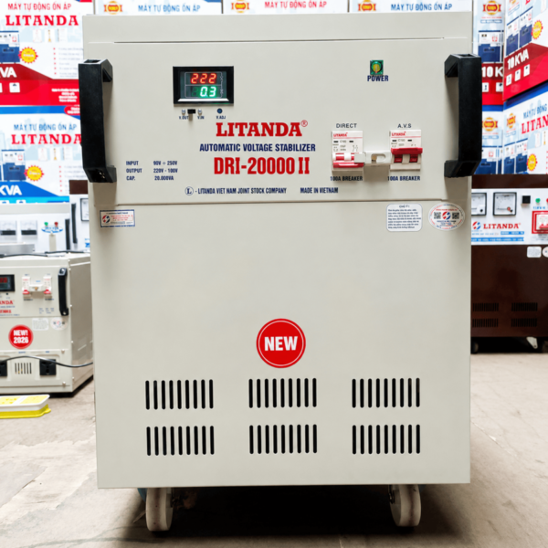 Ổn áp Litanda 20KVA DR dải 90V thế hệ mới của công ty cổ phần Litanda Việt Nam hiện là dòng ổn áp 1 pha có chất lượng tốt nhất trên thị trường.