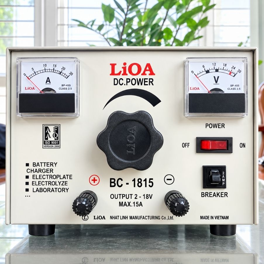 Máy nạp ắc quy Lioa BC-1815 chuyên dùng nạp điện an toàn và hiệu quả cho bình ắc quy, cấp nguồn ổn định cho các thiết bị điện dân dụng và công nghiệp.