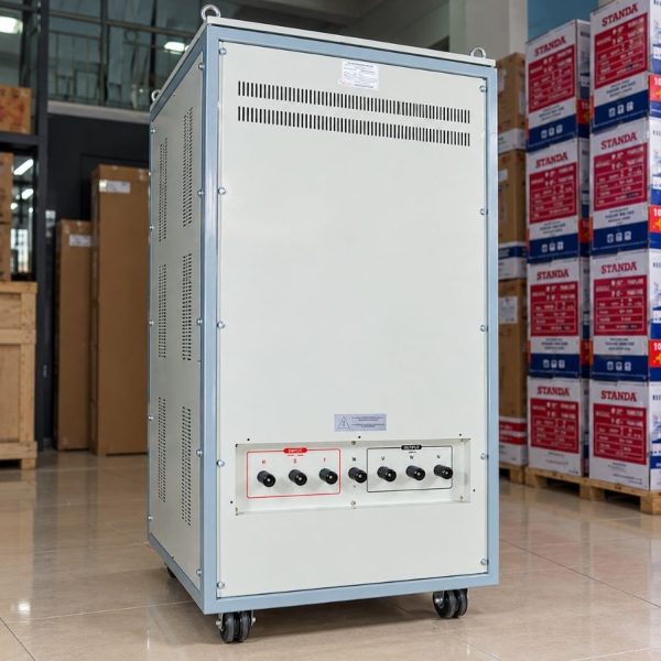 Ổn áp Lioa 75KVA 3 pha SH3-75K chuyên dùng ổn định điện áp 3 pha, khắc phục triệt để tình trạng điện yếu và bảo vệ an toàn cho hệ thống máy móc công nghiệp.