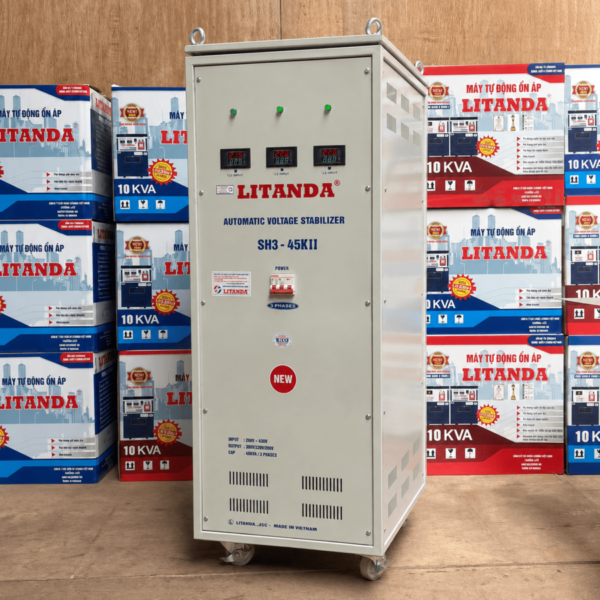 on-ap-45kva-dai-260v Ổn Áp 45KVA Dải 260V dùng cho hệ thống điện 3 pha yếu. Thiết bị giúp ổn định nguồn điện liên tục và bảo vệ cho máy móc, thiết bị công nghiệp quy mô lớn.
