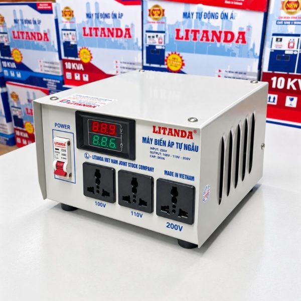 Biến áp 5kVA đổi nguồn 220V sang 200V chuyên dùng chuyển đổi điện áp, cung cấp nguồn chuẩn cho thiết bị nhập khẩu công suất lớn.
