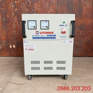 Biến áp cách ly 20kVA 1 pha chuyên dùng chuyển đổi điện áp, chống giật và lọc nhiễu, cấp nguồn an toàn cho thiết bị điện công suất lớn.
