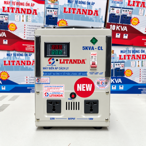Máy biến áp cách ly 5KVA Litanda có chức năng cách điện chống giật, chống nhiễu cho âm thanh, Audio. Máy còn được sử dụng cho các thí nghiệm