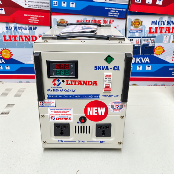 Máy biến áp cách ly 5KVA Litanda có chức năng cách điện chống giật, chống nhiễu cho âm thanh, Audio. Máy còn được sử dụng cho các thí nghiệm
