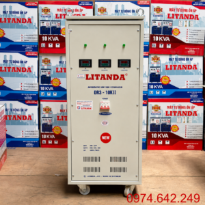 Ổn áp 10KVA 3 pha dải 160V chuyên dùng cho khu vực điện áp không quá yếu, ổn định điện áp và bảo vệ các thiết bị điện trong gia đình hoặc văn phòng.