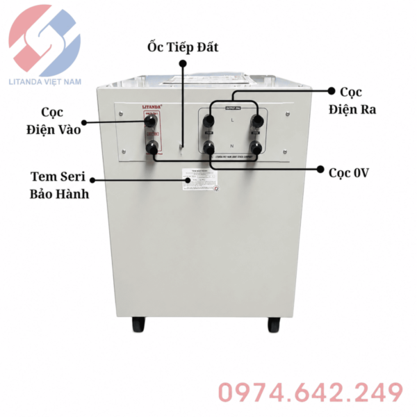 Ổn áp 20KVA 1 pha dải 50V chuyên dùng cho khu vực điện rất yếu, cung cấp nguồn ra ổn định giúp bảo vệ an toàn cho toàn bộ thiết bị điện gia đình.