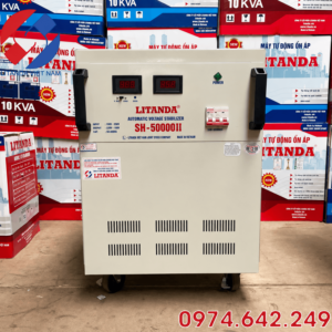 Ổn Áp 50KVA 1 Pha SH-50000II chuyên dùng cho khu vực điện ổn định, cung cấp nguồn ra ổn định giúp bảo vệ an toàn cho toàn bộ thiết bị điện gia đình.
