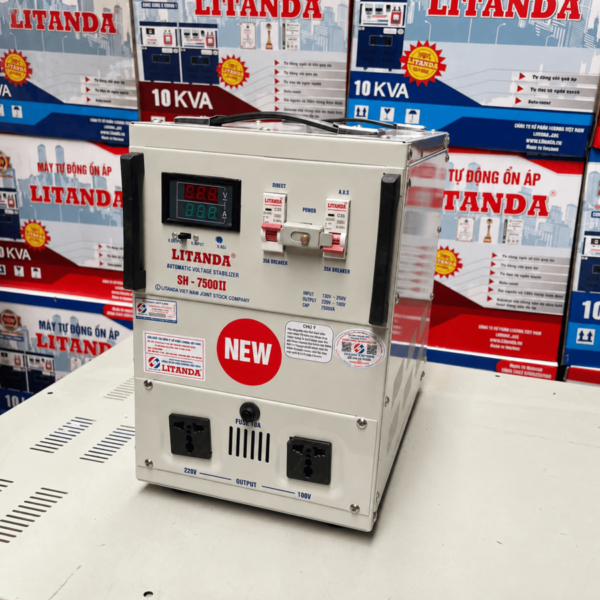 on-ap-7-5kva-dai-150v-1-3 Ổn áp 7.5KVA dải 150V SH-7500II là dòng ổn áp 1 pha tiêu chuẩn, giúp bảo vệ an toàn cho các thiết bị điện trong khu vực có lưới điện tương đối ổn định.