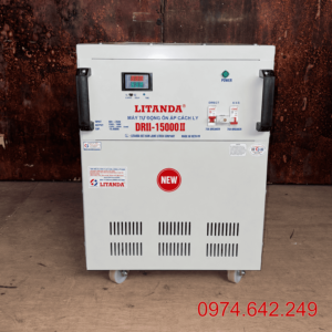 Ổn áp cách ly 15KVA dải 50V chuyên dùng cho khu vực điện cực kỳ yếu, tích hợp chống giật và lọc nhiễu, cung cấp nguồn điện sạch và an toàn cho thiết bị nhạy cảm.