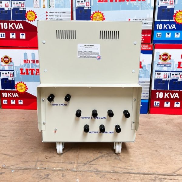 bien-ap-1-pha-ra-3-pha-10kva-chinh-hang-3 Biến áp 1 pha ra 3 pha 10kVA chuyên dùng chuyển đổi nguồn điện 1 pha thành 3 pha, cấp nguồn an toàn và ổn định cho máy móc, thiết bị công nghiệp.