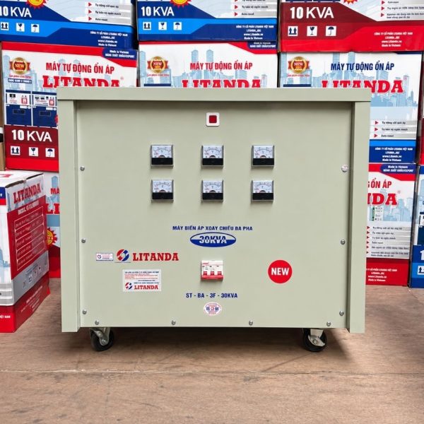 bien-ap-xoay-chieu-30kva-3-pha-3 Biến áp xoay chiều 30kVA 3 pha chuyên dùng điều chỉnh điện áp liên tục, cấp nguồn ổn định cho các hệ thống máy móc và thí nghiệm công nghiệp.