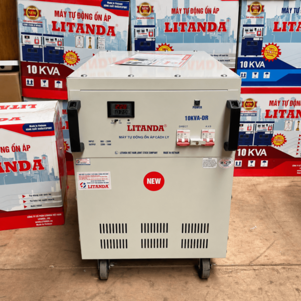Ổn Áp Cách Ly 10KVA Dải 90V chuyên dùng cho khu vực điện yếu, tích hợp chống giật và lọc nhiễu, cung cấp nguồn điện sạch cho thiết bị nhạy cảm.
