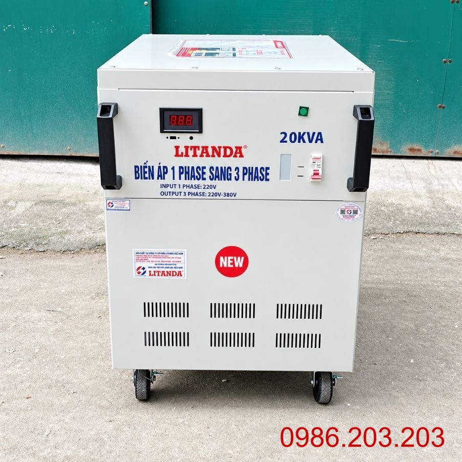 Biến áp 20KVA 1 pha ra 3 pha là giải pháp hữu hiệu cho nhu cầu sử dụng điện 3 pha khi chỉ có nguồn điện 1 pha.
