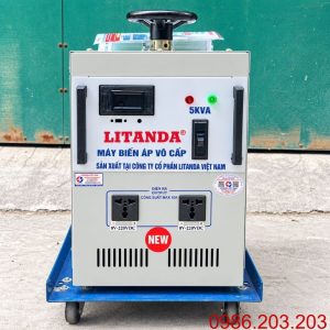 Biến áp vô cấp 1 pha 5KVA là thiết bị điện có khả năng điều chỉnh điện áp liên tục trong một khoảng nhất định mà không cần phân cấp.