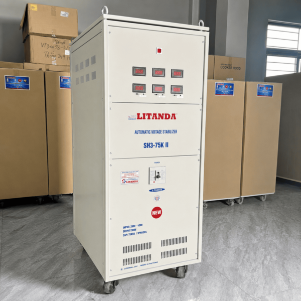 on-ap-75kva-3-pha-1-2 Ổn Áp 75KVA 3 Pha dùng cho hệ thống điện 3 pha yếu. Thiết bị giúp ổn định nguồn điện liên tục và bảo vệ cho máy móc, thiết bị công nghiệp quy mô lớn.