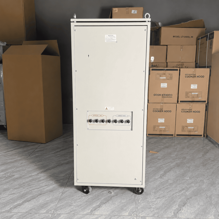 Ổn Áp 75KVA 3 Pha dùng cho hệ thống điện 3 pha yếu. Thiết bị giúp ổn định nguồn điện liên tục và bảo vệ cho máy móc, thiết bị công nghiệp quy mô lớn.