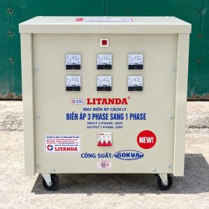 Biến áp 3 pha ra 1 pha 50kva là loại máy biến áp chuyên dụng dùng để chuyển đổi nguồn điện từ 3 pha (380V) sang nguồn điện 1 pha (220V) với công suất…