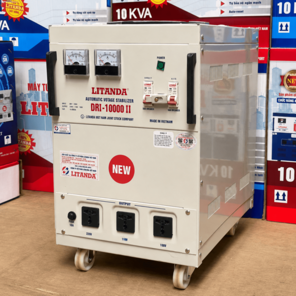 on-ap-10kva-dri-10000ii-1-pha-1-2 Ổn áp 10KVA DRI-10000II 1 pha sở hữu dải điện áp rộng, phù hợp cho các khu vực điện lưới dao động thất thường để bảo vệ an toàn cho hệ thống điện gia đình.