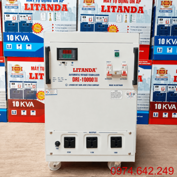 on-ap-10kva-dri-10000ii-1-pha-2-1 Ổn áp 10KVA DRI-10000II 1 pha sở hữu dải điện áp rộng, phù hợp cho các khu vực điện lưới dao động thất thường để bảo vệ an toàn cho hệ thống điện gia đình.