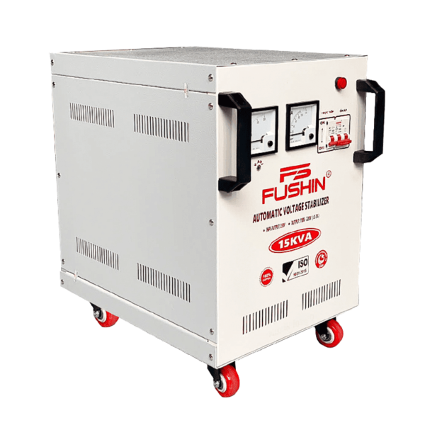 Ổn áp Fushin 1 pha 15KVA (FS1.1.130-15K): Ổn áp dây đồng dải 130V-250V, chuyên ổn định điện cho gia đình lớn và cơ sở kinh doanh.