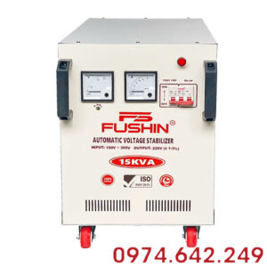 Ổn áp Fushin 1 pha 15KVA NLMT (FS1.III-15K): Ổn áp chuyên dụng cho điện mặt trời, dây đồng 100%, tối ưu điện áp đầu ra từ inverter.