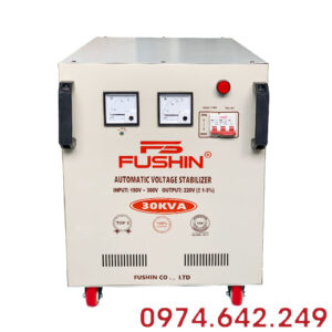 Ổn áp Fushin 1 pha 30KVA NLMT (FS1.III-30K): Ổn áp điện mặt trời dây đồng, bảo vệ inverter, ổn định điện cho biệt thự và nhà xưởng.