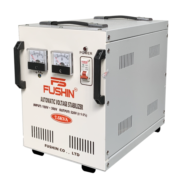 Ổn áp Fushin 1 pha 7.5KVA NLMT (FS1.III-7.5K): Ổn áp chuyên dụng cho điện mặt trời, dây đồng 100%, tối ưu hóa dòng điện đầu ra và bảo vệ thiết bị.