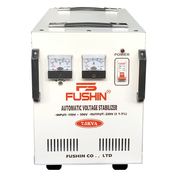 Ổn áp Fushin 1 pha 7.5KVA NLMT (FS1.III-7.5K): Ổn áp chuyên dụng cho điện mặt trời, dây đồng 100%, tối ưu hóa dòng điện đầu ra và bảo vệ thiết bị.