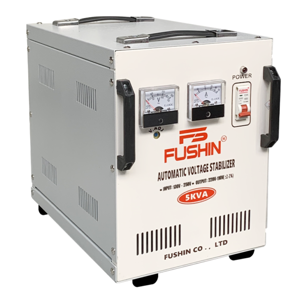 Ổn áp Fushin 1 pha 5KVA (FS1.1.130-5K): Ổn áp dây đồng nguyên chất, dải điện 130V - 250V, chuyên bảo vệ và ổn định điện cho gia đình, văn phòng.