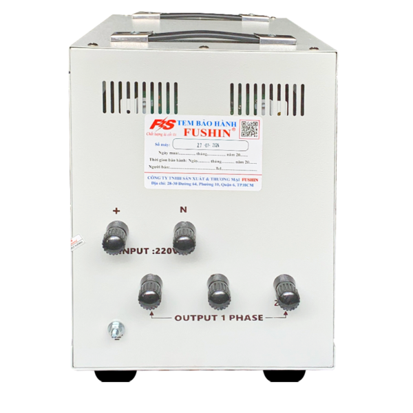 Ổn áp Fushin 1 pha 5KVA (FS1.1.130-5K): Ổn áp dây đồng nguyên chất, dải điện 130V - 250V, chuyên bảo vệ và ổn định điện cho gia đình, văn phòng.