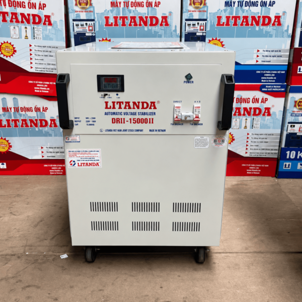 on-ap-litanda-1-pha-15kva-drii-15000-ii-1-2 Ổn Áp Litanda 1 Pha 15KVA DRII-15000II có dải điện áp rất rộng (50V - 250V), chuyên dùng cho khu vực điện cực yếu, chập chờn sâu.