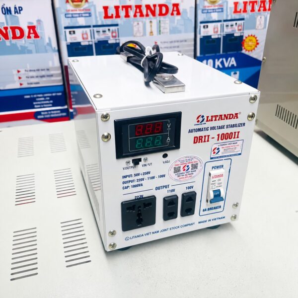 on-ap-litanda-1-pha-1kva-drii-1000-ii-1-3 Ổn áp Litanda 1 pha 1KVA DRII-1000II: Ổn áp công suất nhỏ dải điện siêu rộng, chạy cực êm, chuyên bảo vệ tivi, máy tính, wifi cho gia đình và văn phòng.