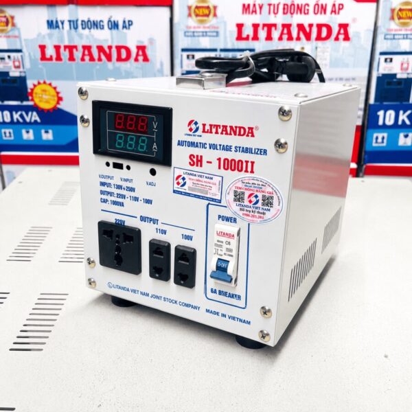 Ổn áp Litanda 1 pha 1KVA SH-1000II: Ổn áp dải chuẩn tiết kiệm điện, chuyên bảo vệ thiết bị gia đình và văn phòng.