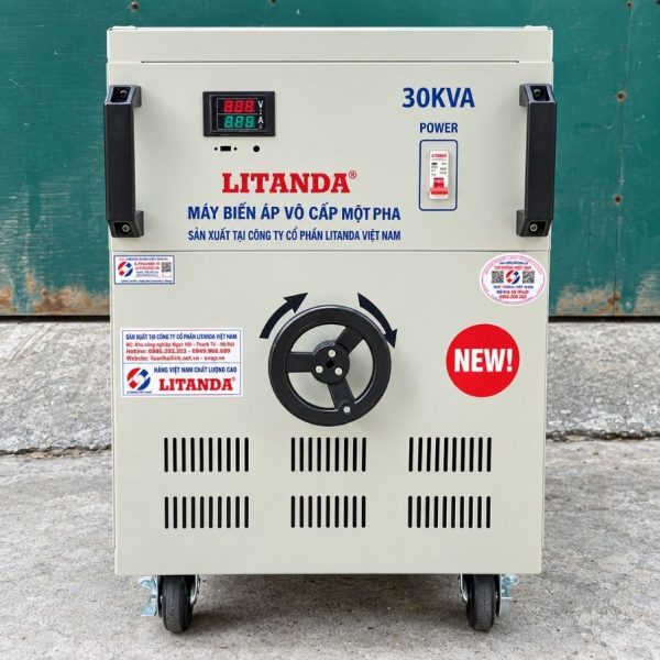 Biến áp vô cấp 30KVA là thiết bị điều chỉnh điện áp đầu ra liên tục từ 0V đến 250V với đầu vào 220V, hoạt động trên hệ thống điện 1 pha, sử dụng 100%…