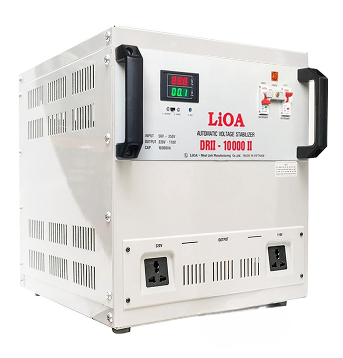 Hình ổn áp LiOA 10kVA một pha, minh họa khi đánh giá tải điều hòa và máy bơm