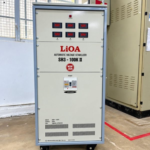 Ổn áp Lioa 3 Pha 100KVA SH3-100KII là dòng ổn áp công suất lớn, chuyên dụng cho nhà xưởng, công ty sản xuất, tòa nhà văn phòng, khách sạn, trung tâm…