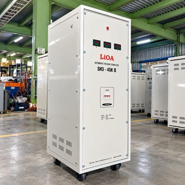 Ổn áp Lioa 3 Pha 45KVA SH3-45KII là thiết bị ổn áp công suất trung bình, được thiết kế chuyên dụng cho các nhà xưởng, xí nghiệp vừa và nhỏ, nhà hàng…