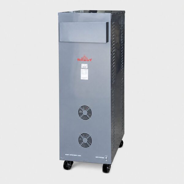 Ổn áp Robot Reno 1 pha 60KVA 90V-250V là thiết bị có chức năng tự động điều chỉnh điện áp đầu vào dao động trong khoảng từ 90V đến 250V về mức điện áp đầu ra ổn định 220V