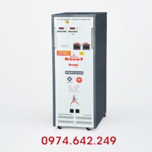 Ổn áp Robot Reno 1 pha 60KVA 90V-250V là thiết bị có chức năng tự động điều chỉnh điện áp đầu vào dao động trong khoảng từ 90V đến 250V về mức điện áp đầu ra ổn định 220V