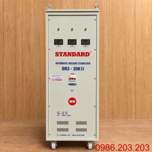 Ổn áp Standard 3 pha 20KVA DR3-20KII chuyên dùng ổn định điện áp tự động, chống quá tải, ngắn mạch, nâng cao độ bền và bảo vệ an toàn cho các thiết bị điện.