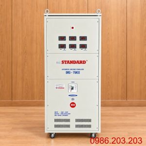 Ổn áp Standard 3 pha 75KVA DR3-75KII chuyên dùng ổn định điện áp tự động, chống quá tải, ngắn mạch, nâng cao độ bền và bảo vệ an toàn cho các thiết bị điện.