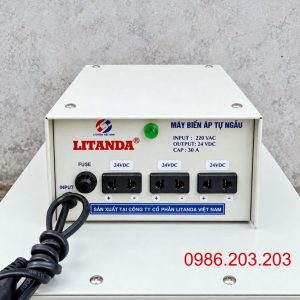 Biến áp 220V ra 24V 30A chuyên dùng chuyển đổi nguồn điện sang dòng một chiều công suất lớn, ổn định cho thiết bị tự động hóa và tủ điện.