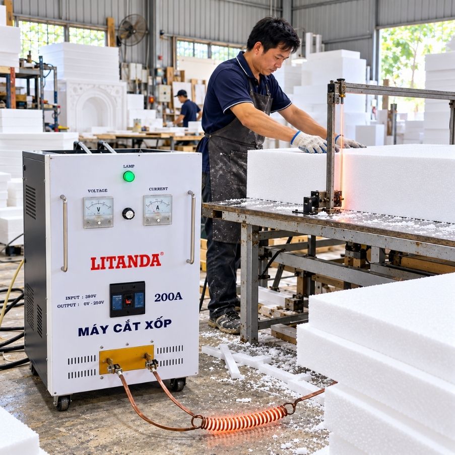 Vì sao máy cắt xốp dây nhiệt cắt không mịn, hay cháy dây? Bí mật nằm ở biến áp cắt xốp – giải pháp cấp nguồn chuẩn giúp dây nóng đều, cắt đẹp, máy bền…