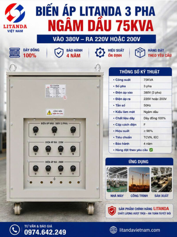 bien-ap-litanda-3-pha-ngam-dau-75kva-380v-ra-220v-200v-1 bien ap Litanda 3 pha ngam dau 75kva 380v ra 220v 200v 1