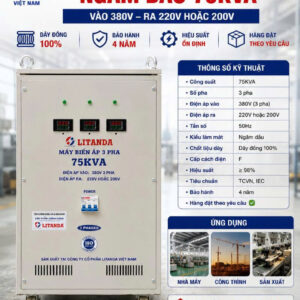 bien ap Litanda 3 pha ngam dau 75kva 380v ra 220v 200v