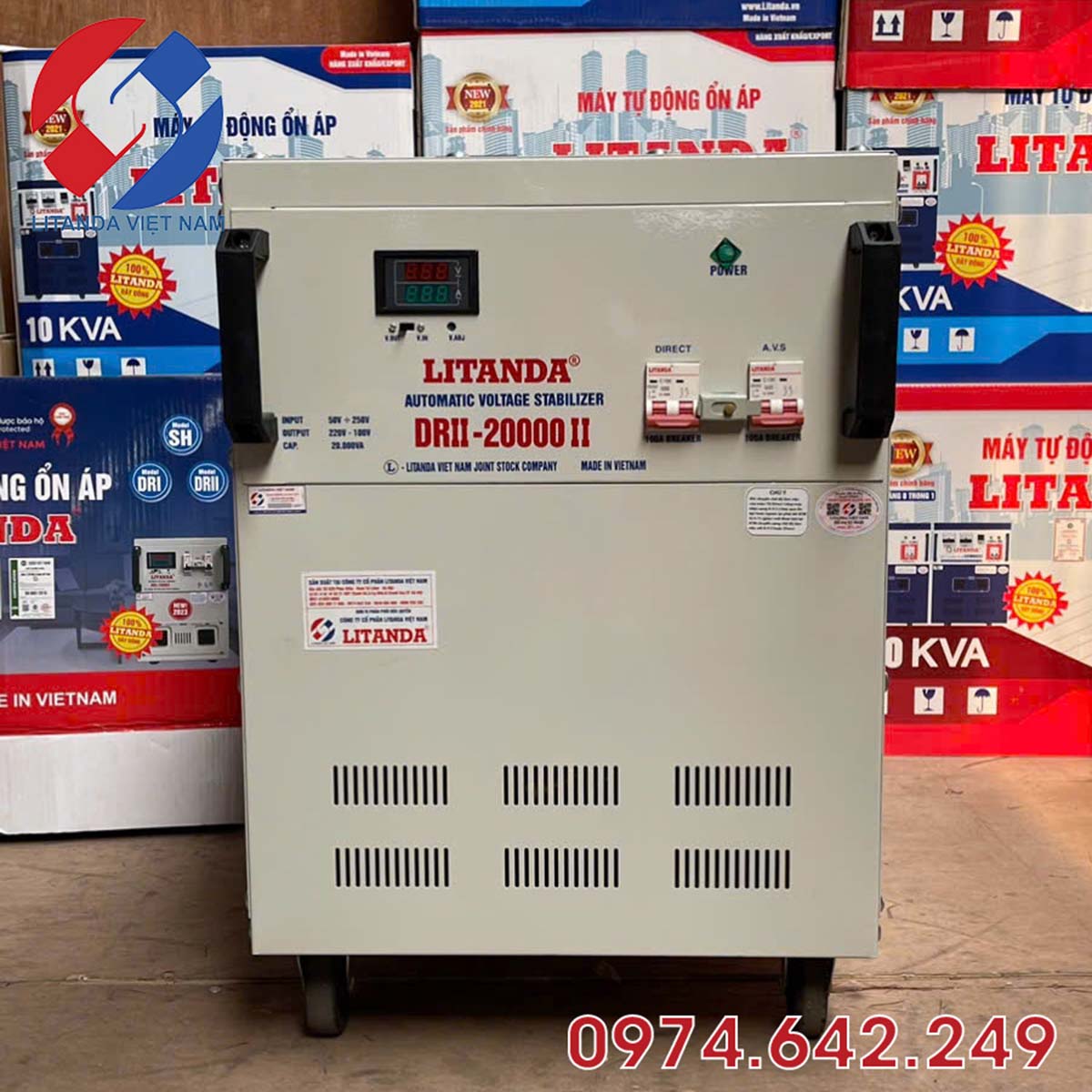 Ổn áp 1 pha 100% dây đồng 20kVA