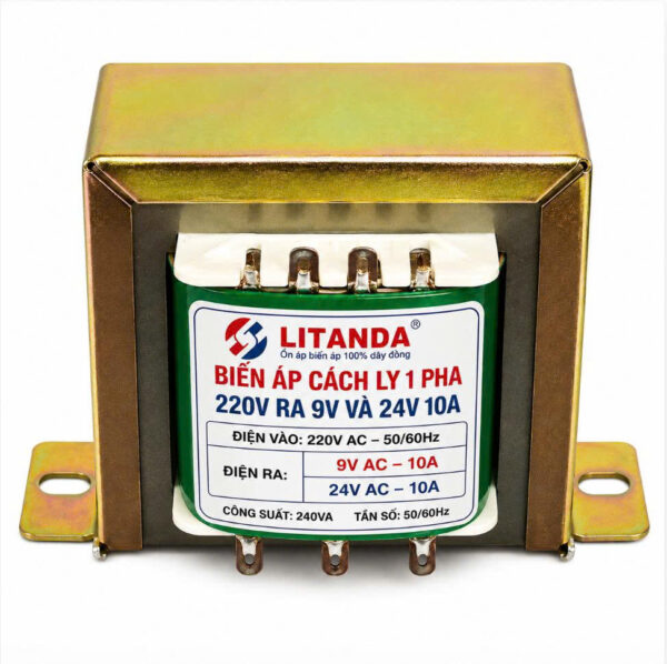 bien-ap-cach-ly-1-pha-220v-ra-9v-va-24v-10a-dàn-vuong-ei Biến áp cách ly 1 pha 220V ra 9V và 24V 10A Dạng Vuông EI